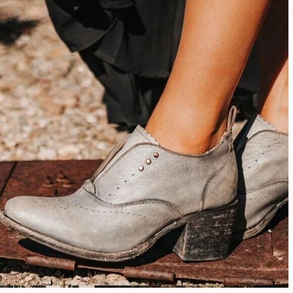 Freebird Sadie Ankle Boots Booties Distressed Leather Sz Boho - Main Image